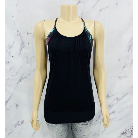 S037 Lululemon No Limits Tank - Black/Petal Pop Multi - Picture 12 of 13